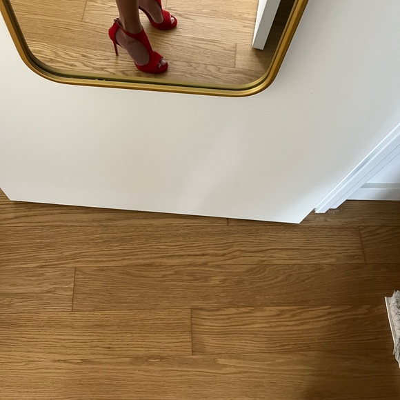 Gently used Jimmy Choo Red Suede T strap heels - Picture 8 of 15